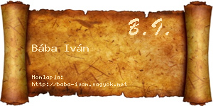 Bába Iván névjegykártya