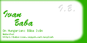 ivan baba business card